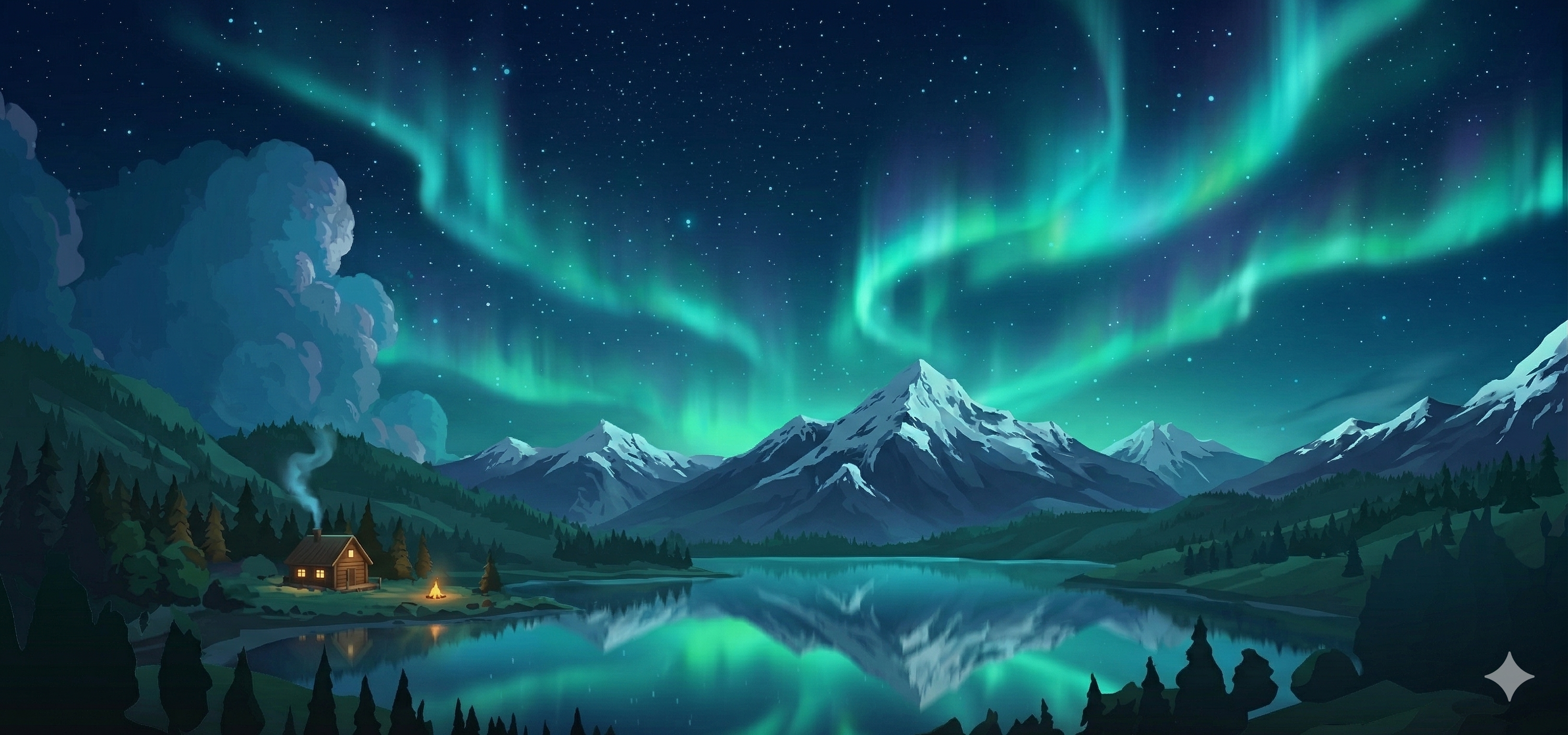 Aurora borealis background